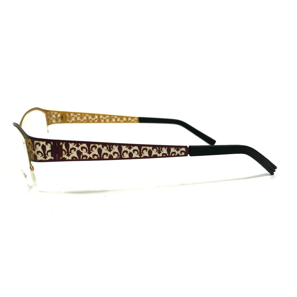 J.F. Rey Eyeglasses Frames JF2558 7550 Purple Gold Fleur De Lis 52-16-132
